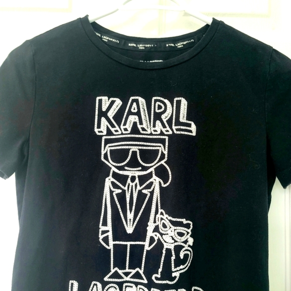 Karl Lagerfeld Paris Petite Women's Graphic Tee Size XS - Picture 3 of 14